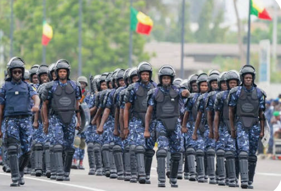 Police officers during a coordinated operation