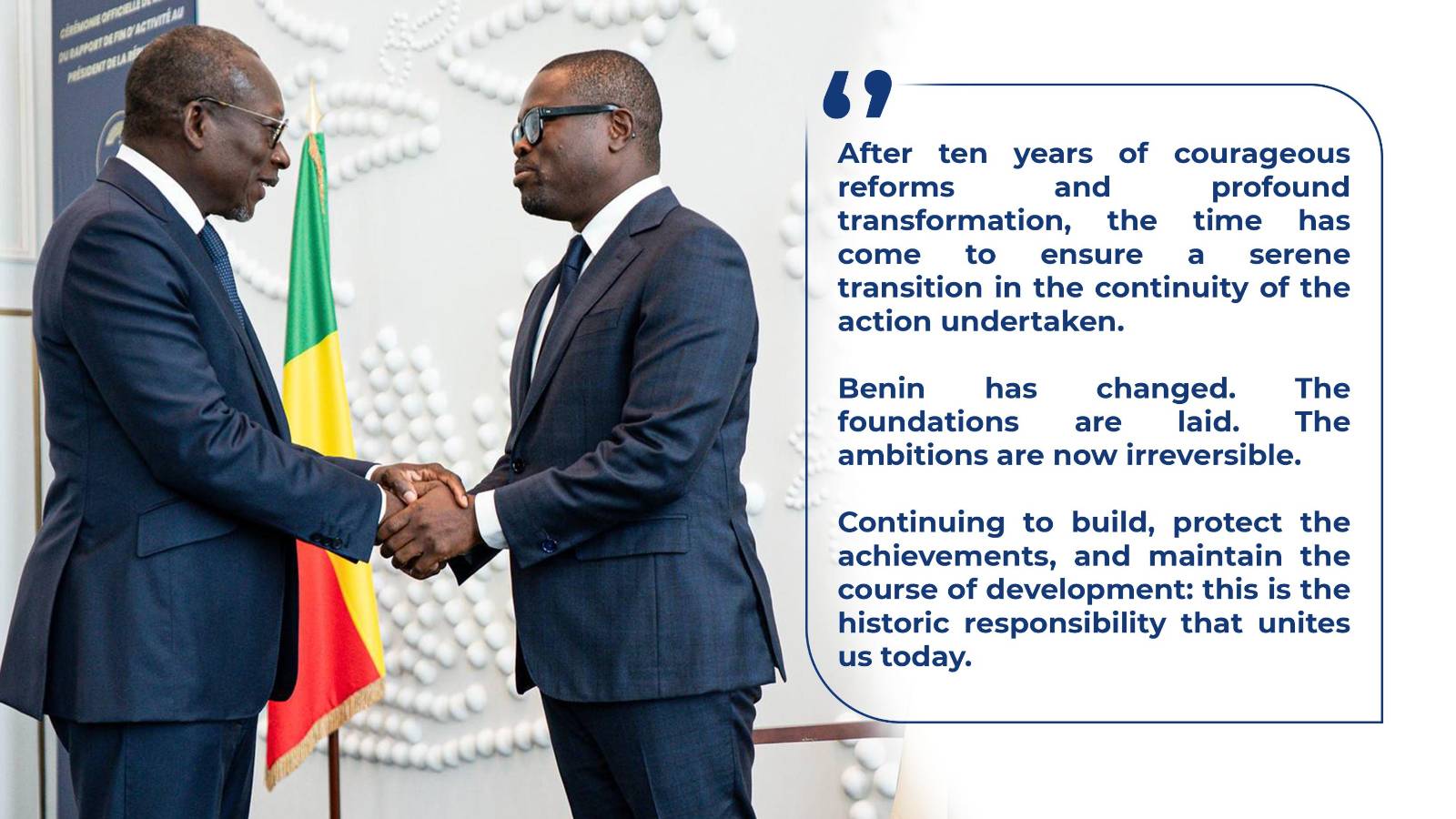 Bénin: patrice talon’s farewell address sets stage for romuald wadagni’s presidency