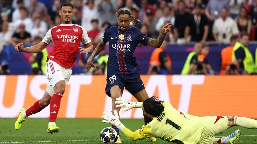 PSG striker Bradley Barcola jokes about missed chances in champions league final