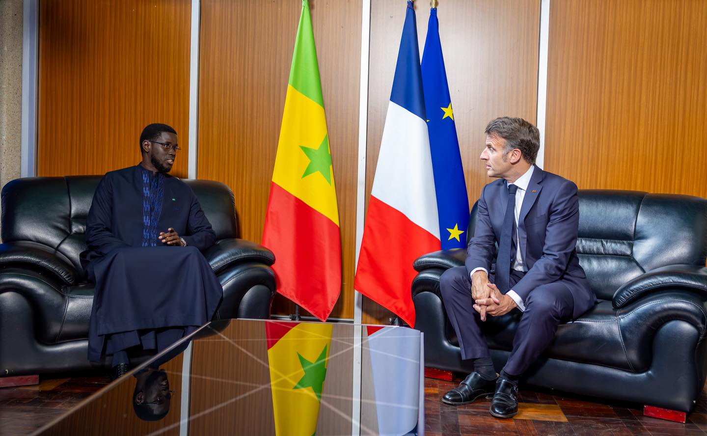 Bassirou Diomaye Faye and Emmanuel Macron in Nairobi