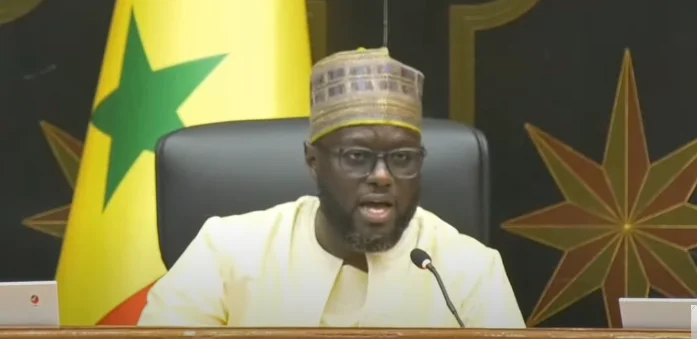 El Malick Ndiaye addressing party members in a plenary session