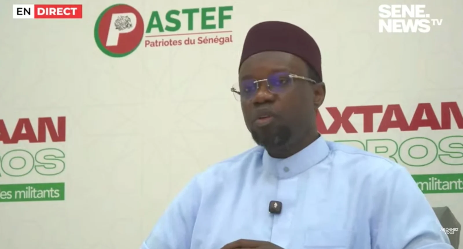 Ousmane Sonko addressing the assembly