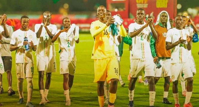 Senegal U17 team in action during CAN U17 match