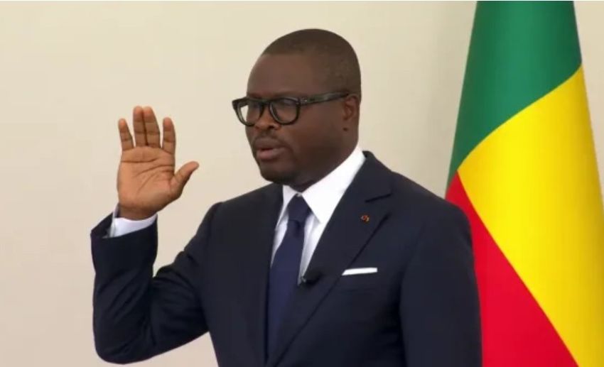 Romuald Wadagni taking the presidential oath