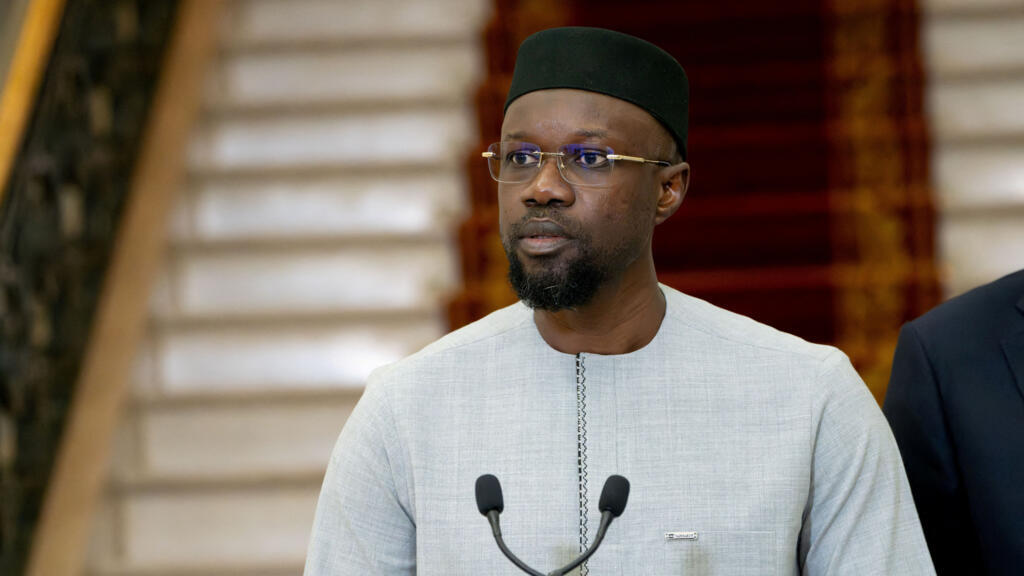 Ousmane Sonko speaking in Dakar, Senegal, April 2, 2024