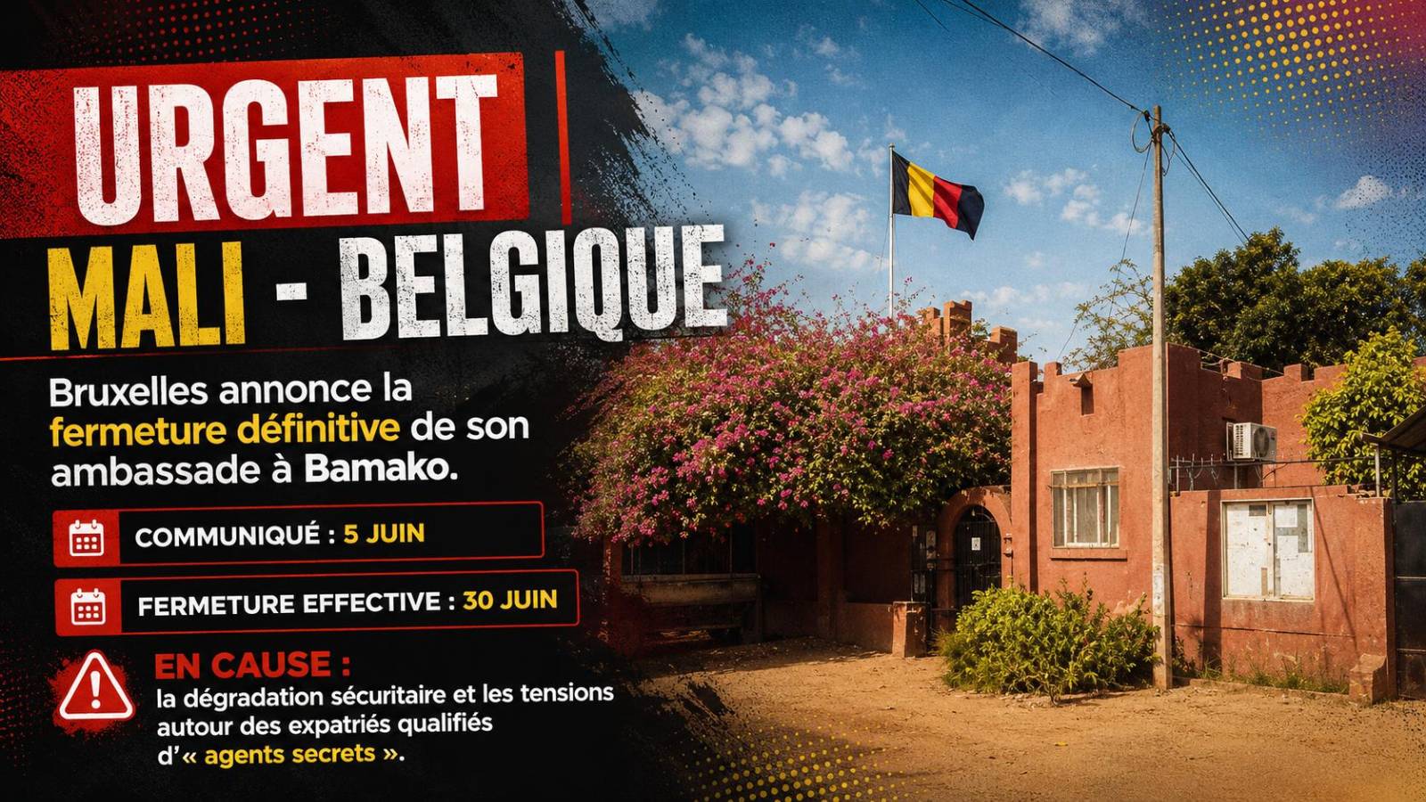 Belgium permanently closes its embassy in Mali amid rising tensions