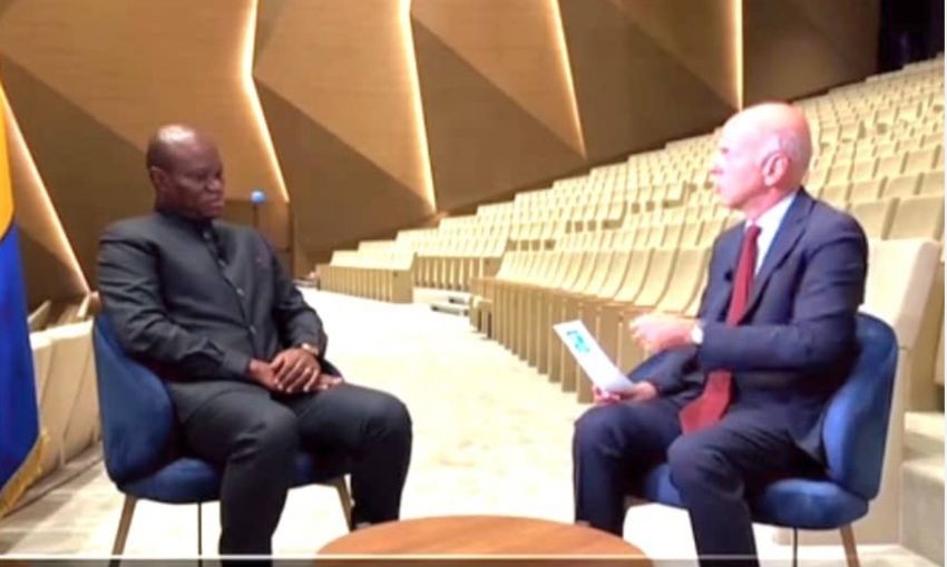 President Oligui Nguema and Marc Perelman during an exclusive interview at the Cité de la Démocratie in Libreville