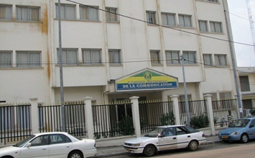 Damaged office space at Gabon’s High Authority for Communication