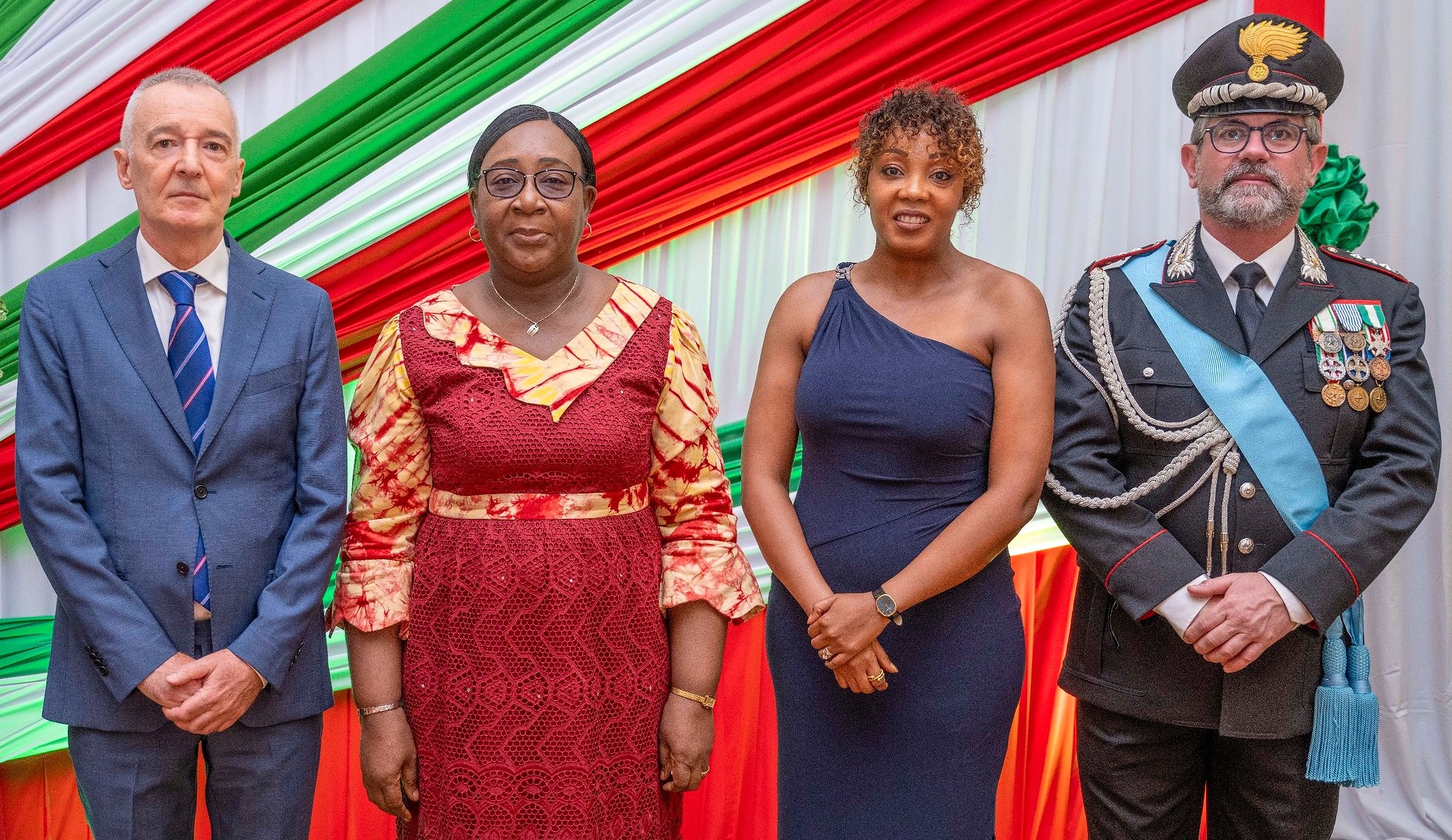 Italian and Burkinabè officials at the 80th anniversary celebration