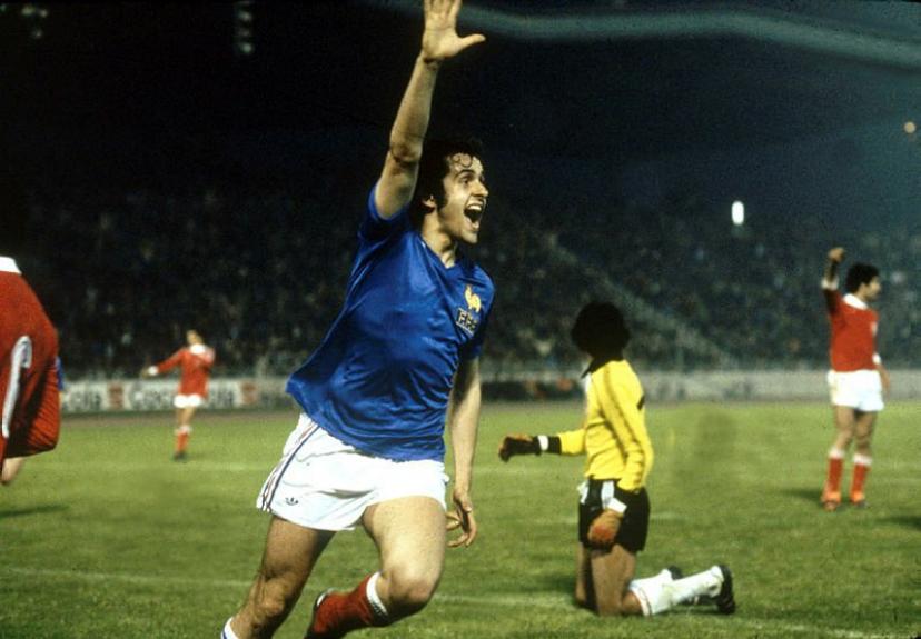 Michel Platini opens the scoring against Tunisia in 1978