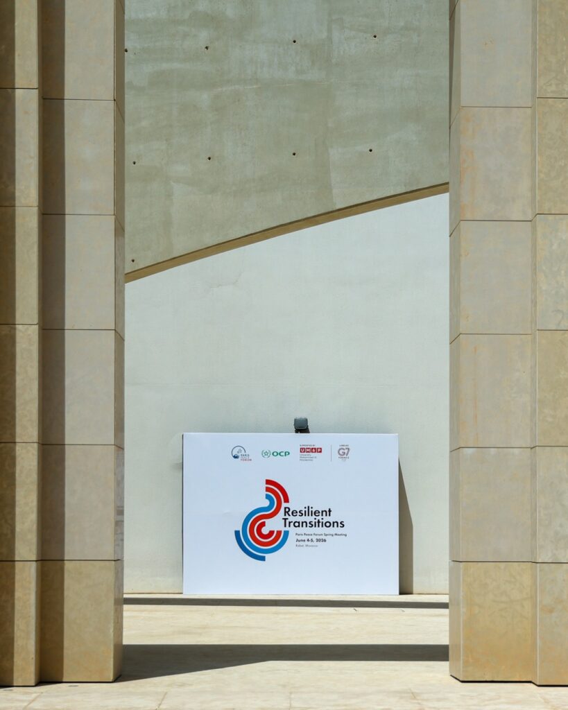 French ambassador Philippe Lalliot addressing the Paris Peace Forum in Rabat