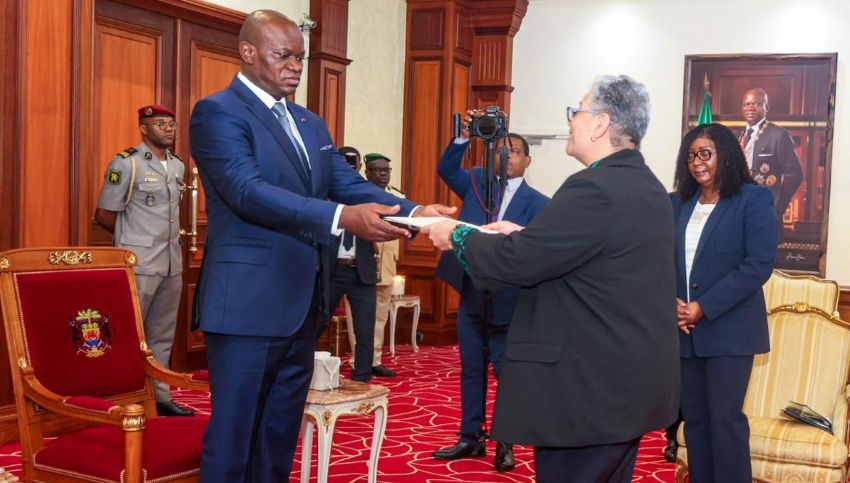 Ambassador presenting credentials in Libreville, Gabon