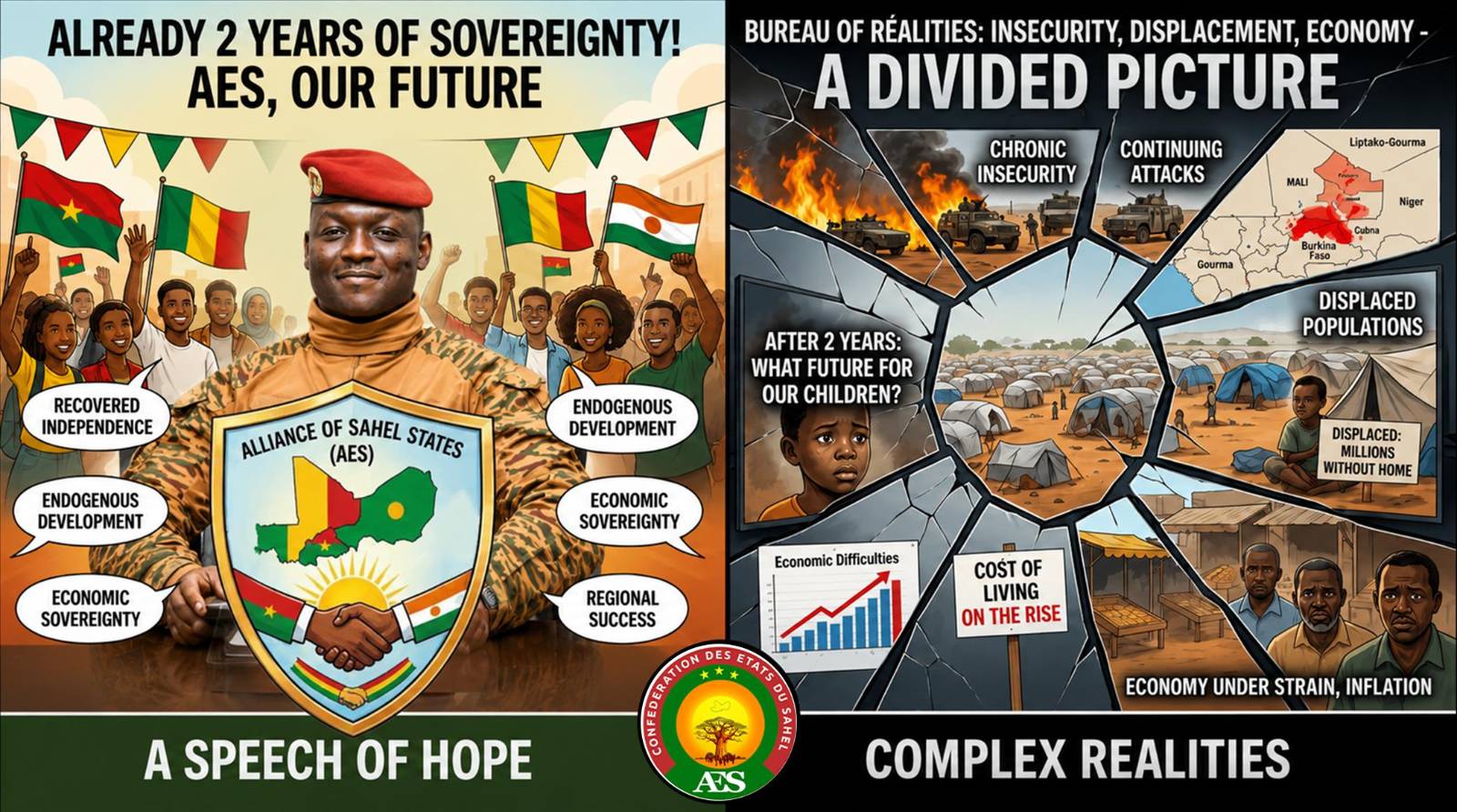 Two years of AES: sovereignty claims vs ground realities