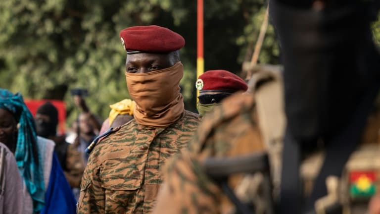Ibrahim Traoré, Burkina Faso's transitional president, in Ouagadougou