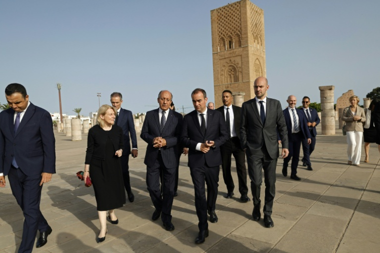 French Prime Minister Sébastien Lecornu and delegation arrive at the Royal Mausoleum in Rabat