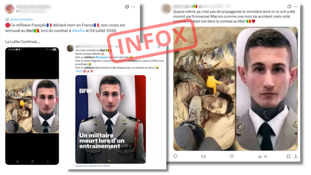 No French soldier was killed in Anéfis—these posts are false.