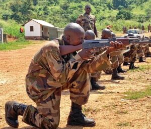 Central African Republic military recruits in training