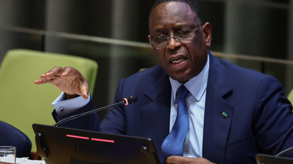 Former Senegalese President Macky Sall speaks during a hearing for his candidacy for United Nations Secretary-General at UN headquarters in New York on 22 April 2026.