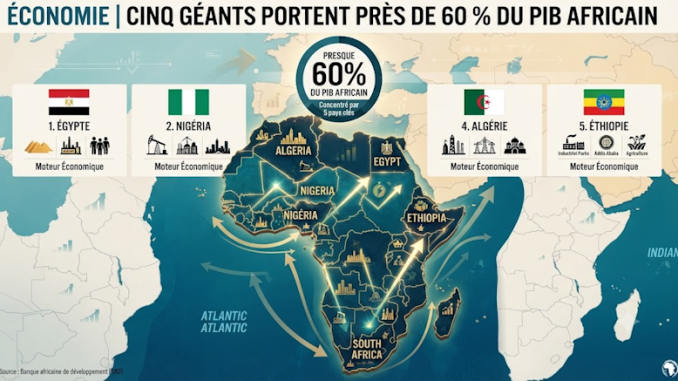 Map showing Africa's economic giants