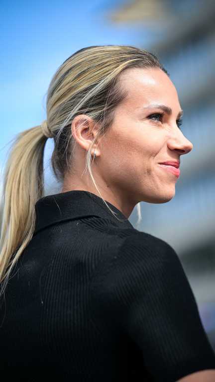 Marion Rousse, directrice du Tour de France, lors du Paris-Nice, le 15 mars 2026. (DAVID PINTENS / AFP)