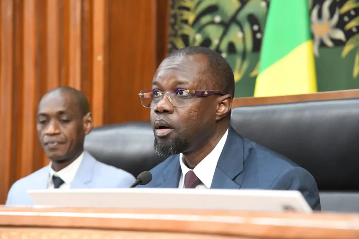 Ousmane Sonko addressing political tensions in Senegal Ousmane Sonko addressing political tensions in Senegal