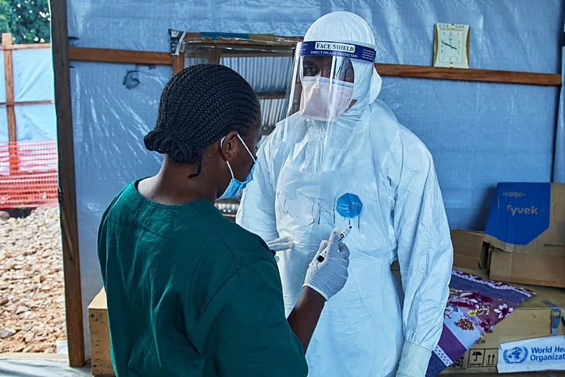 Healthcare workers discuss at Bunia Evangelical Medical Centre, 3 July 2026