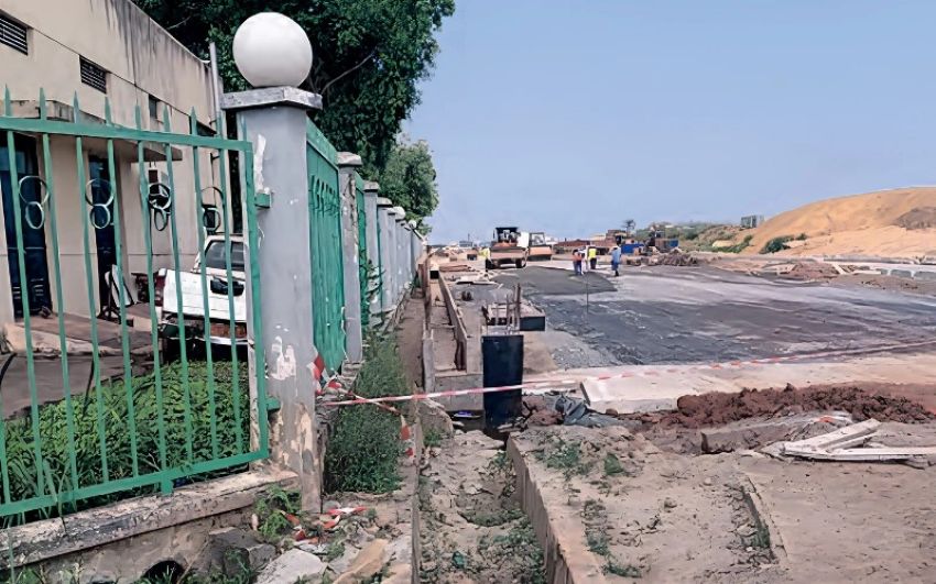 Construction site of Boulevard de la Transition behind the National Assembly in Libreville