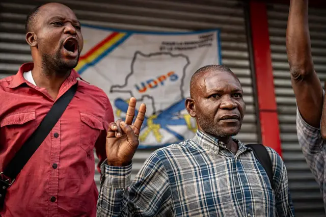 UDPS supporters rallying for President Tshisekedi in Kinshasa