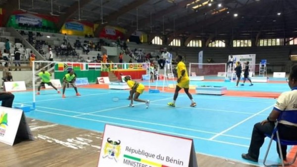 Benin's national badminton and para-badminton team celebrates ahead of the national championships in Cotonou