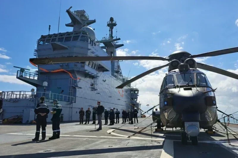 French amphibious assault ship Mistral docked in Dakar