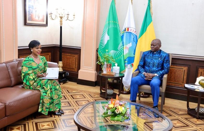 President Brice Clotaire Oligui Nguema meeting with Minister Zenaba Gninga Chaning